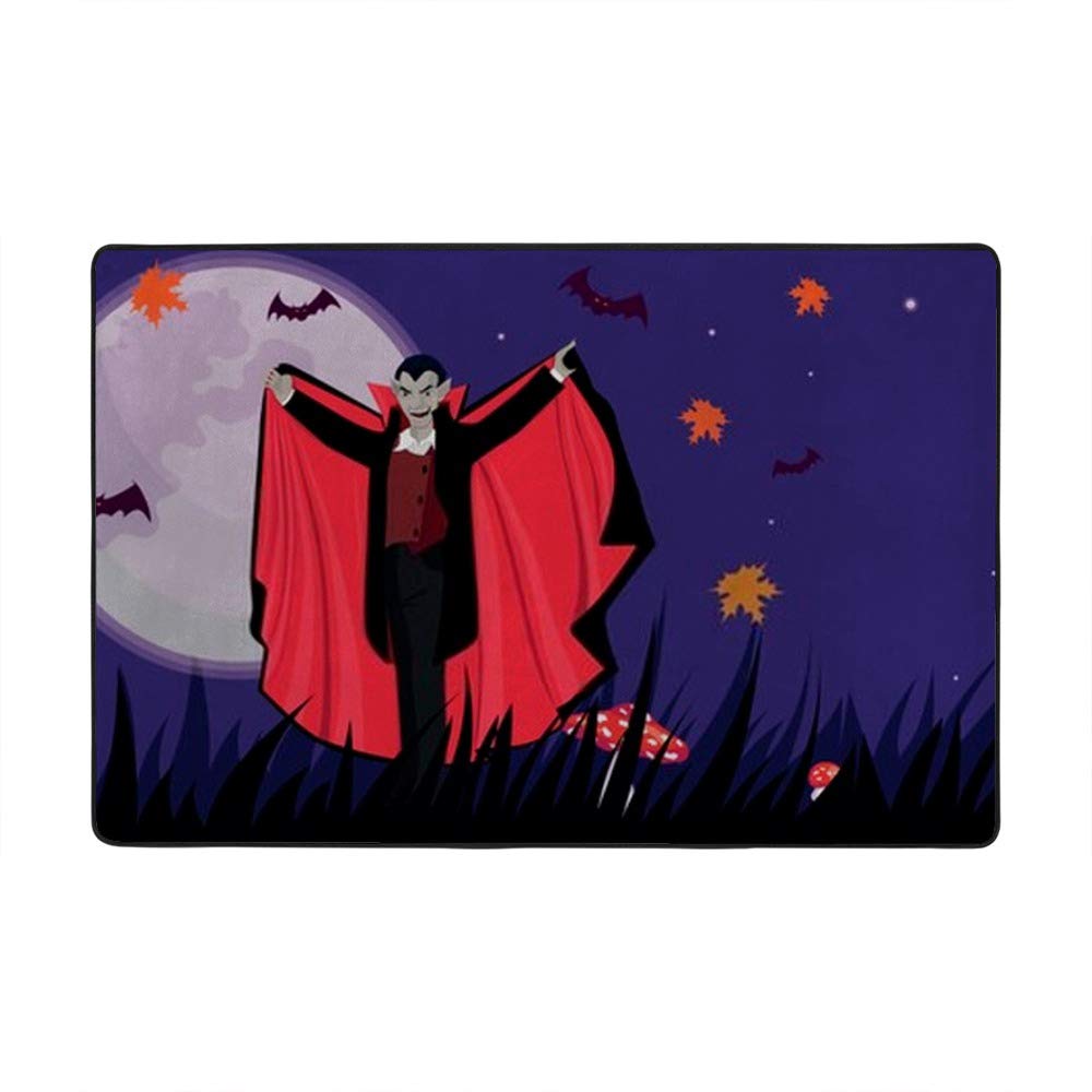Tapis vampire Halloween en velours corail isolant et ultra doux pour sol de chambre