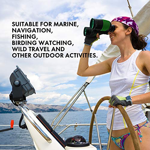 ESSLNB 7X50 Marine Binoculars IPX7 Waterproof Binoculars for Boating with Illuminated Rangefinder and Compass BAK4 Prism FMC Military Floating Binoculars for Navigation Hunting w/Bag and Strap
