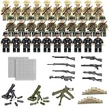 Mini Militärischer Soldat Modelle - WW II Aktionsfiguren Set, WW II Figuren Playset, Armee Männer Figuren mit Zubehör, Detaillierte Militärische Soldaten Playset Sammlung für taktische Abenteuer