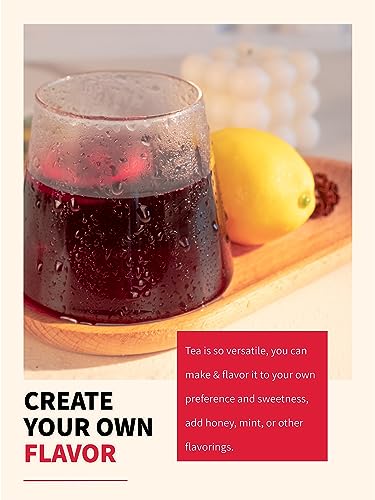 Image of TeeLux Hibiscus Iced Tea, Family Sized Hibiscus Tea Bags, Natural Hibiscus Flowers Herbal Tea, Refreshing Tart Flavor, Caffeine Free, 20 Count
