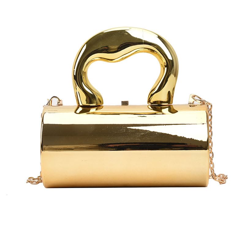 Image of KAMEILONG Acrylic Evening Clutch Purse Tote Handbag Bags for Women Chic Metal Purses Wedding Cocktail Party 2024 (gold)