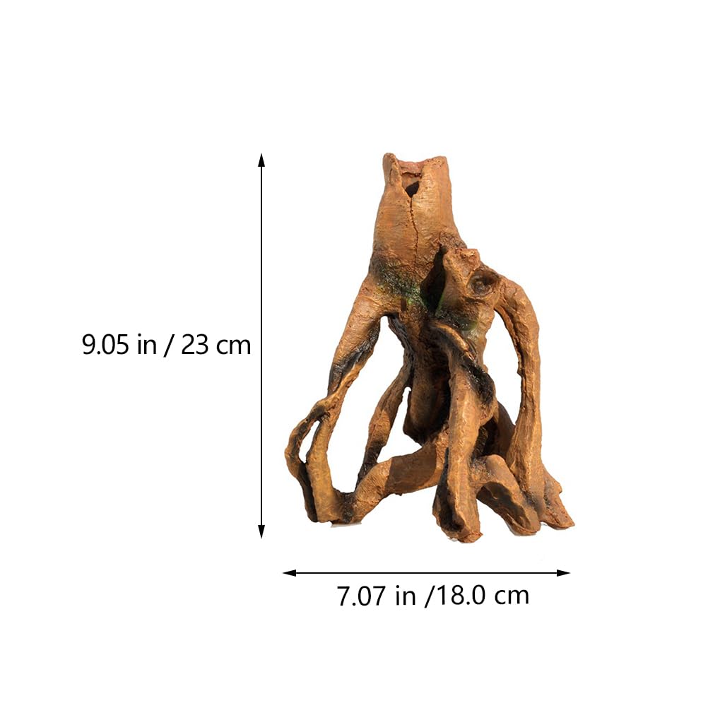 Angoily 1 pièce imitation tronc d'arbre décoratif souche reptichip aquarium fosse jeans pour chiens fausses plantes reptiles aquarium cachette grotte aquarium décoration bûche bois résine