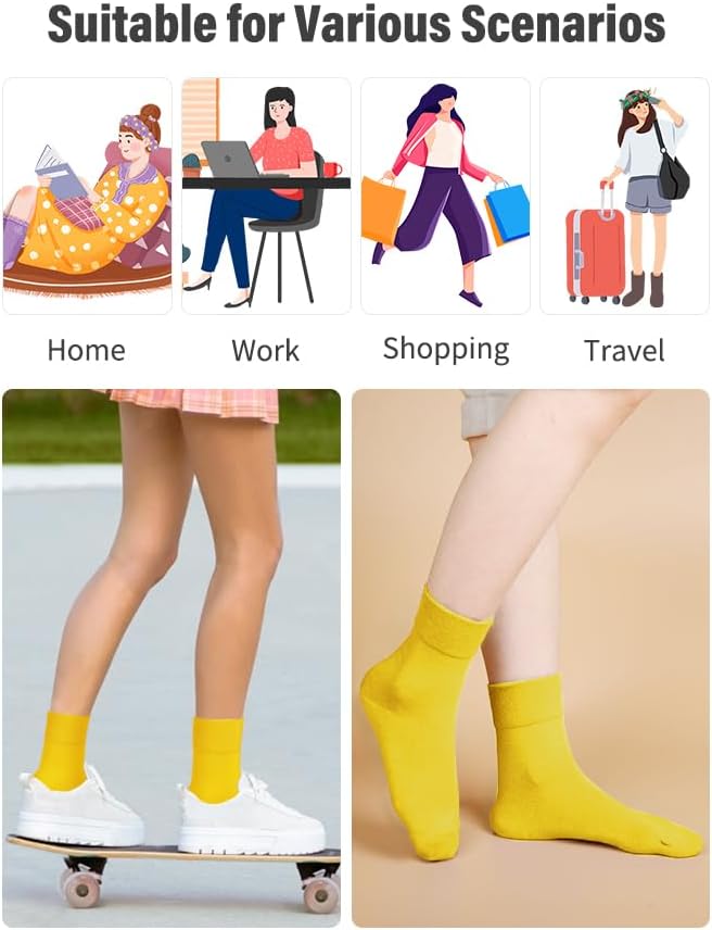 FGZ Women's Crew Socks 5 Pairs Soft Combed Cotton,Breathable Everyday Casual Socks for Women - Image 4