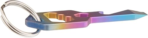 Miniatura 10 de CLOSS - Llavero multiherramienta de titanio 8 en 1, abridor de botellas, destornillador y llave (2, negro)