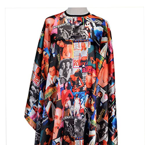 CCbeauty Waterproof Colourful Adult Hairdressing Hair Salon Cutting Cape Barbers Gown Cloth