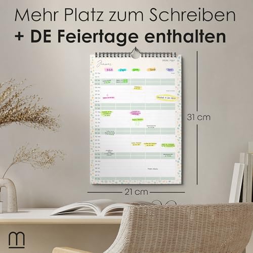 Planificador familiar 2026 - Calendario familiar y calendario de pared 2025 2026 para el hogar, la oficina y la familia - Calendario anual 2025 2026 - julio de 2025 a diciembre de 2026 - Práctico