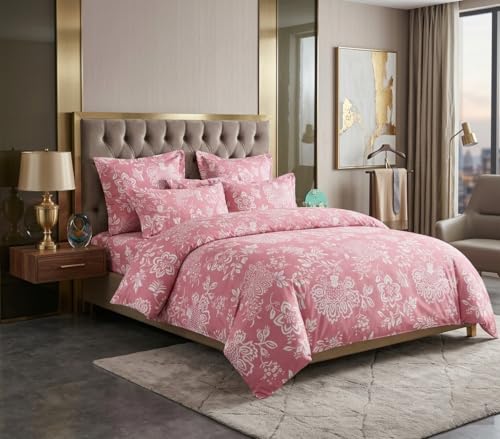 Image of 220 GSM Ultra-Soft Luxury AC Comforter Set Double Bed | 90x100 Inch | Includes 1 Comforter, 1 Bedsheet & 2 Pillow Covers | All-Season Premium Bedding Set (Aarchid Pink)