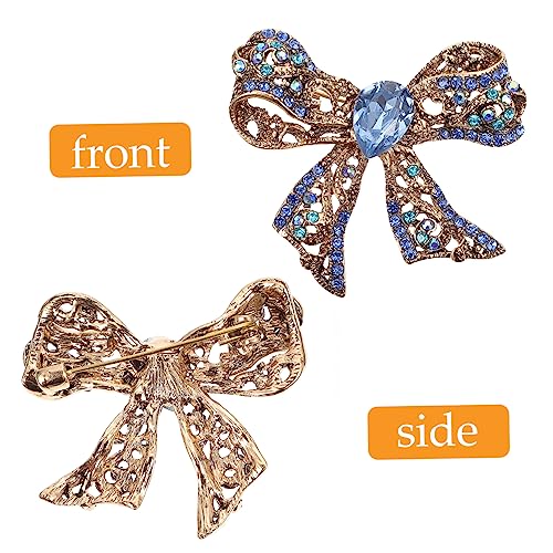 Broche nœud papillon en émail bleu pour customiser un vêtement - 5