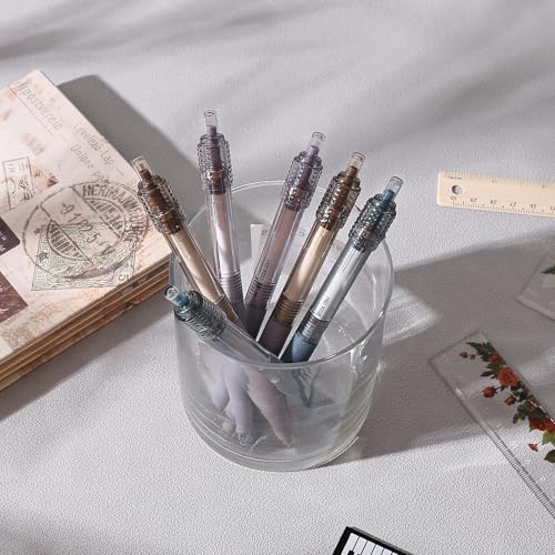 BAYTORY 6 bolígrafos retráctiles de tinta negra 0.5 mm miniatura 7
