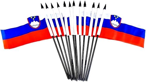 Miniatura 68 de Paquete de 12 banderas de escritorio de oficina en miniatura de poliéster internacional de 4 x 6 pulgadas, 1 docena de banderas pequeñas de 4 x 6