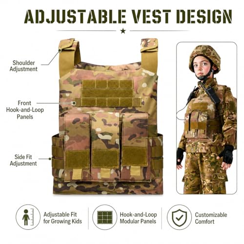 Disfraz militar niño 9-11 años con accesorios tácticos miniatura 5