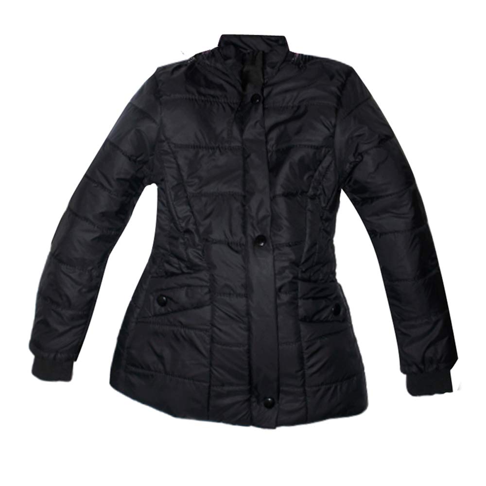 V4U Kid's Girl's Winter Wears Full Sleeve Hooded Jacket (Black,12-13 Years)