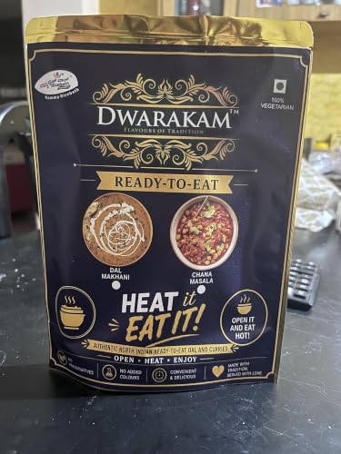 Image of Dwarakam Ready to Eat Chana Masala | Authentic North Indian Style Chickpea Curry | Fully Cooked Indian Meal | Heat & Eat | Protein Rich Vegetarian Curry | Convenient Instant Meal Pack
