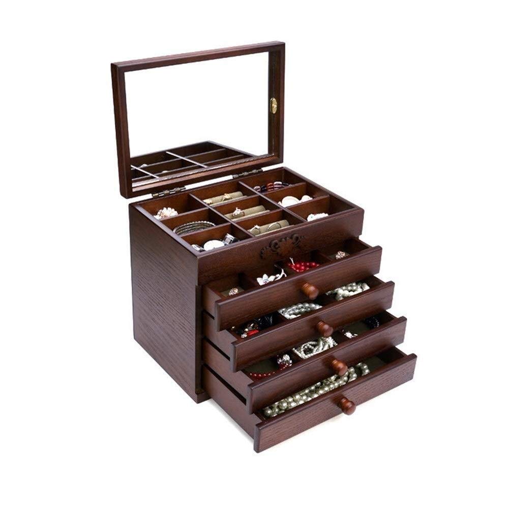 Jewellery Boxes 5 Layers Large Capacity Jewellery Organiser with Mirror Carved Jewelry Box for Girls Jewelry Box for