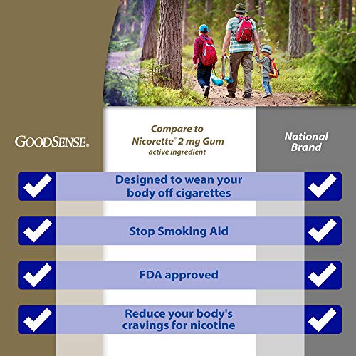 Image of GoodSense Nicotine Polacrilex Coated Gum 2 mg, Fruit Flavor, 100 Count