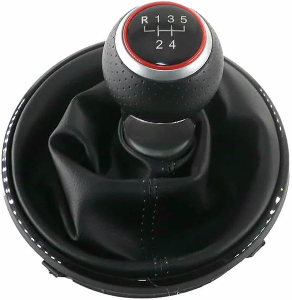 Gznbb 5 Speed Car Manual Gear Shift Knob Boot Cover Gaiter Lever Shifter Handle Stick, For Skoda Fabia 2 Ii Roomster 2006-2010
