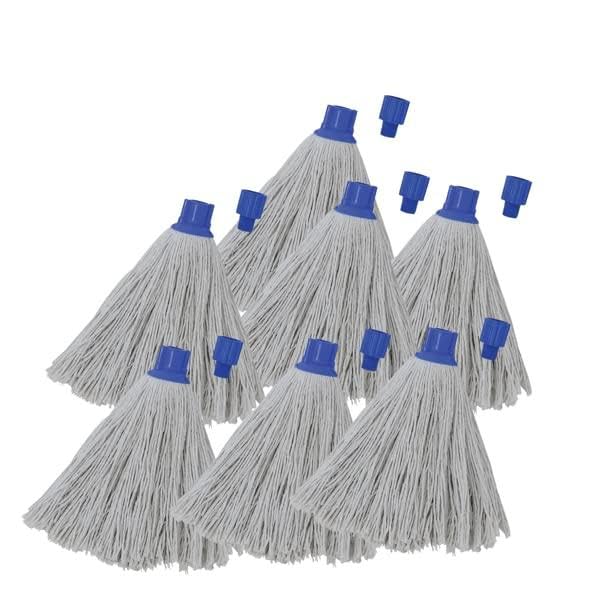 MSV Pack de 24 Paños de Recambio para Mopa en Algodón Superior 250gr Blanco - Punta Hexagonal