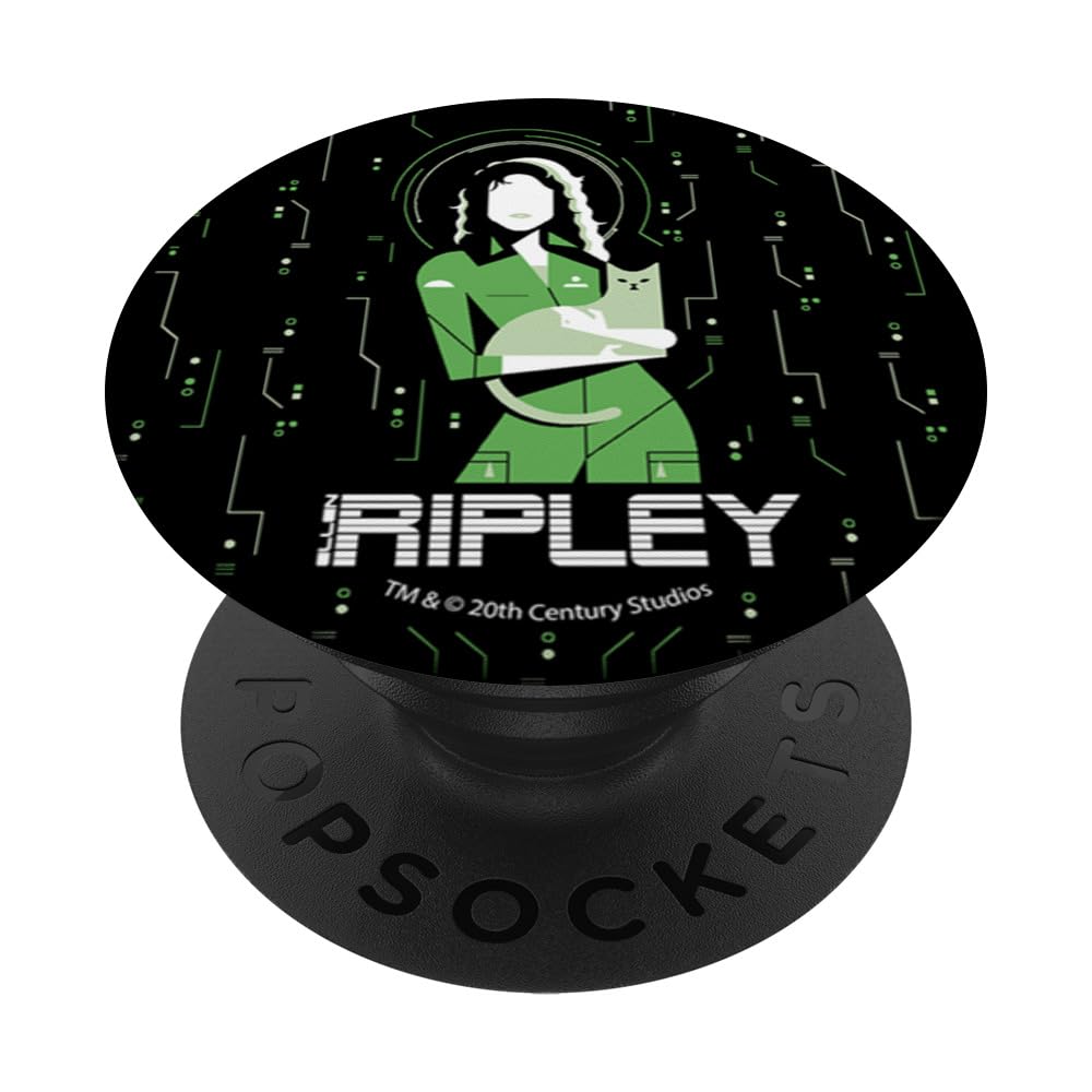 Aliens Ellen Ripley & Jonesy Silhouette Portrait PopSockets Adhesive PopGrip