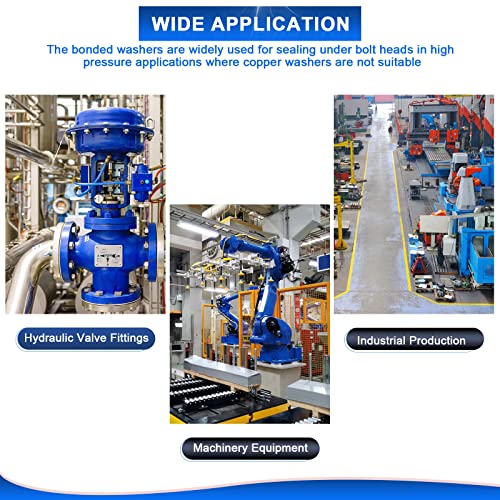 Daptemn 245Pcs Bonded Seal Washer Nbr Metric Metal Oil Drain Plug Gasket Assortment Kit Self-Centred Sealing Rubber Gasket Combination Fit 12 Size M6 M8 M10 M12 M14 M16 M18 M20 M22 M24 M27 M30 #TOP6