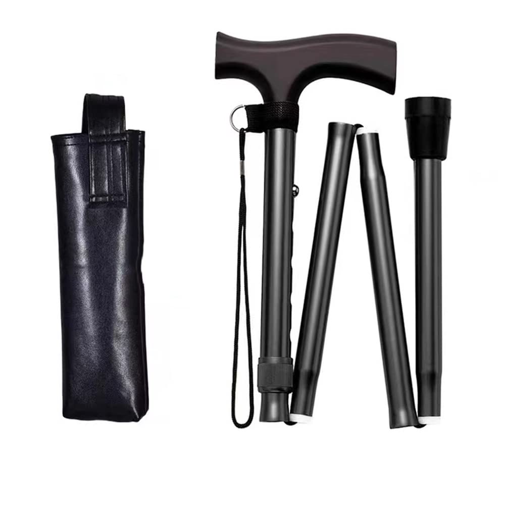 Bastón Plegable, Ajustable, de Aluminio, Ligero, portátil, Plegable, para Mujeres, Hombres, Adultos, Ancianos, Personas Mayores, Longitud: 32 a 36 Pulgadas