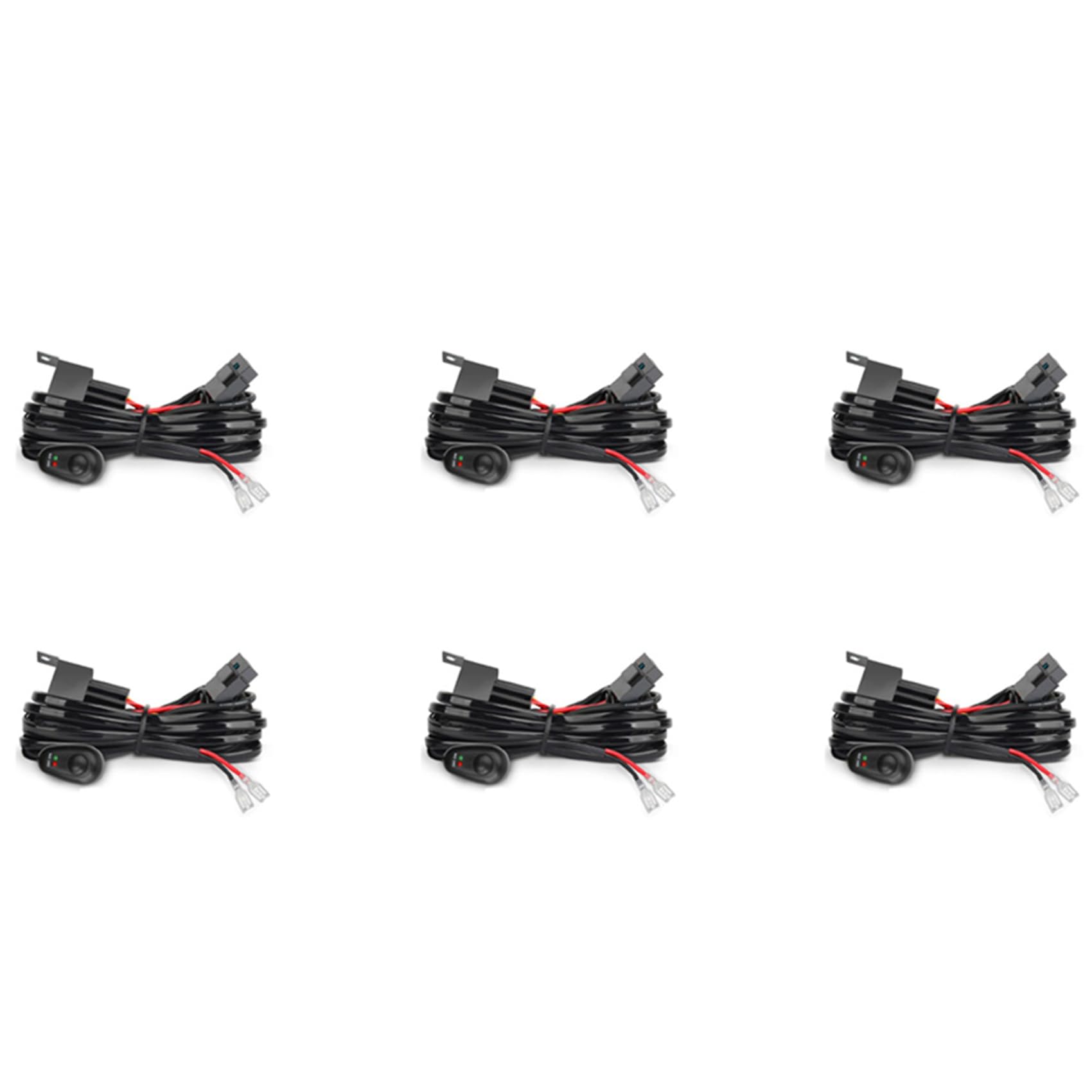 6X Kit Cablaggio per 1 Interruttore con Fusibile Luce 12V 40A Relè 180 W/ 300 W per Barra da Un LED da 4-52 Pollici