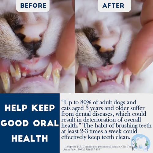 Image of Cat Toothbrush Tiny, Small Dog & Puppy Tooth Brushing Kit, Ultra Soft & Mini 15 Curved Head Teeth Brush for Kitten Pet, Doggy Toothbrushes Deep Dental Clean, Soft Bristles, 2 PCS - White