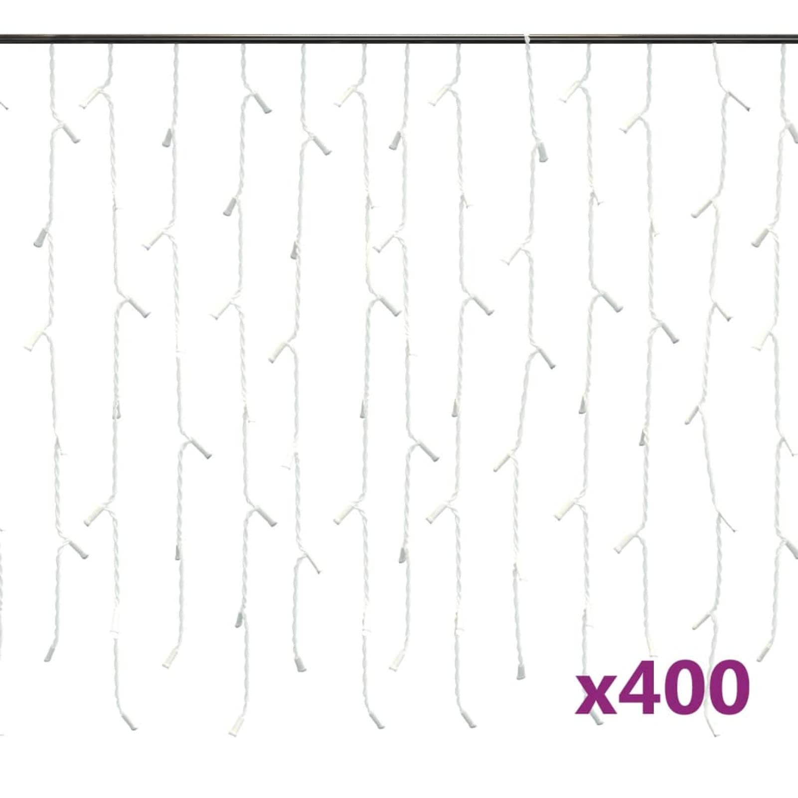 Homgoday Lichtervorhang Weihnachtsbeleuchtung Weihnachtsdeko, Lichterketten für Weihnachten, Party, Deko, Hochzeit, Garten, Balkon LED Eiszapfen 10 m 400 LED Bunt 8 Funktionen