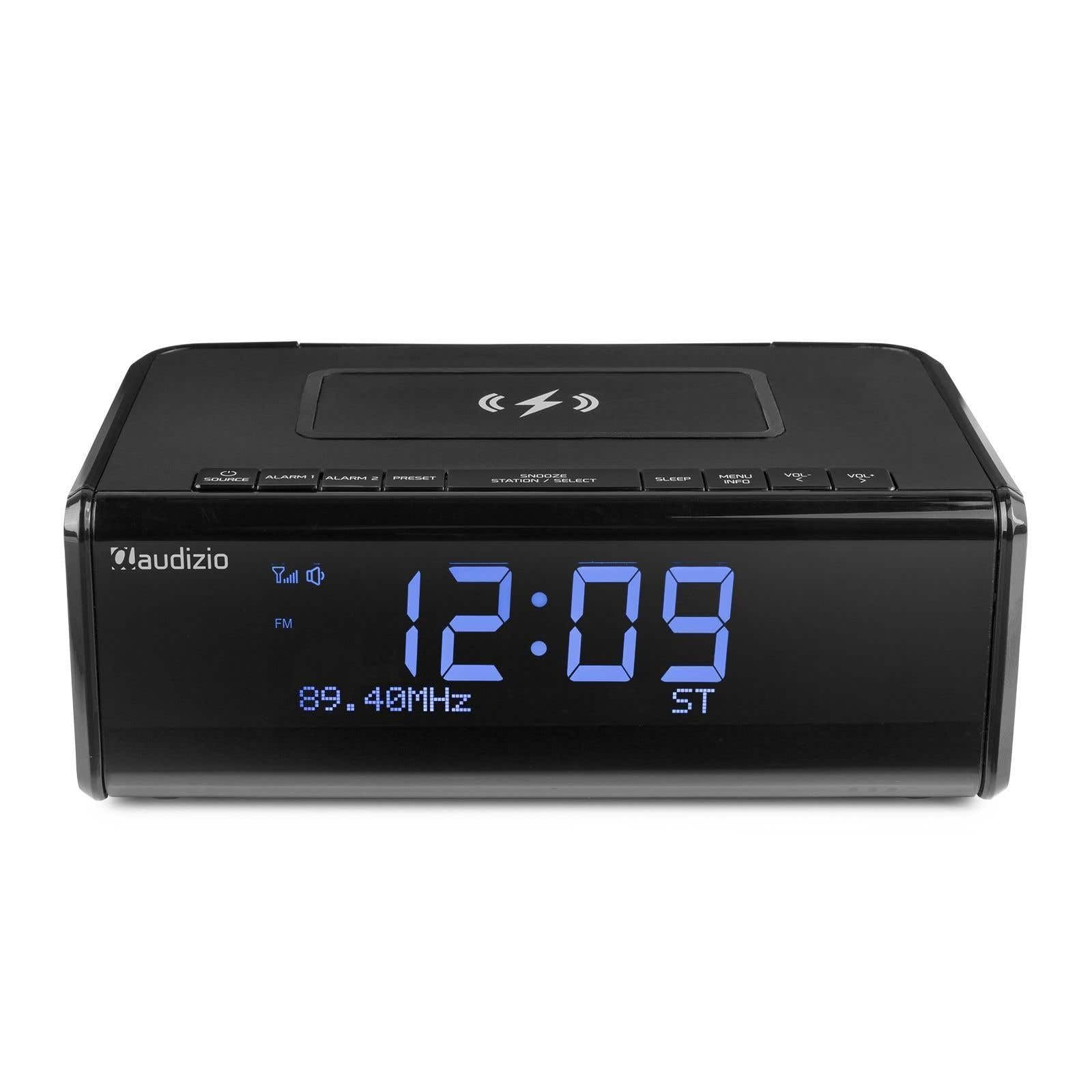 Audizio Cuneo Radio Dab+ con Bluetooth con Carga inalámbrica, función Despertador, Altavoz Integrado, Estaciones preajustables, Ideal para Escuchar Tus radios favoritas en Todas Partes - Color Negro