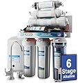 NU Aqua 6-Stage Alkaline Under Sink Reverse Osmosis Water Filter System - Booster Pump - 100 GPD RO Filtration w/Faucet & Tank - Remineralization - 100GPD Undersink - Home & Kitchen Drinking Purifier