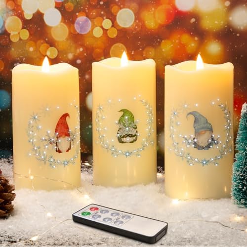 Eldnacele Green Tree Christmas Flameless Flickering Candles with 6H