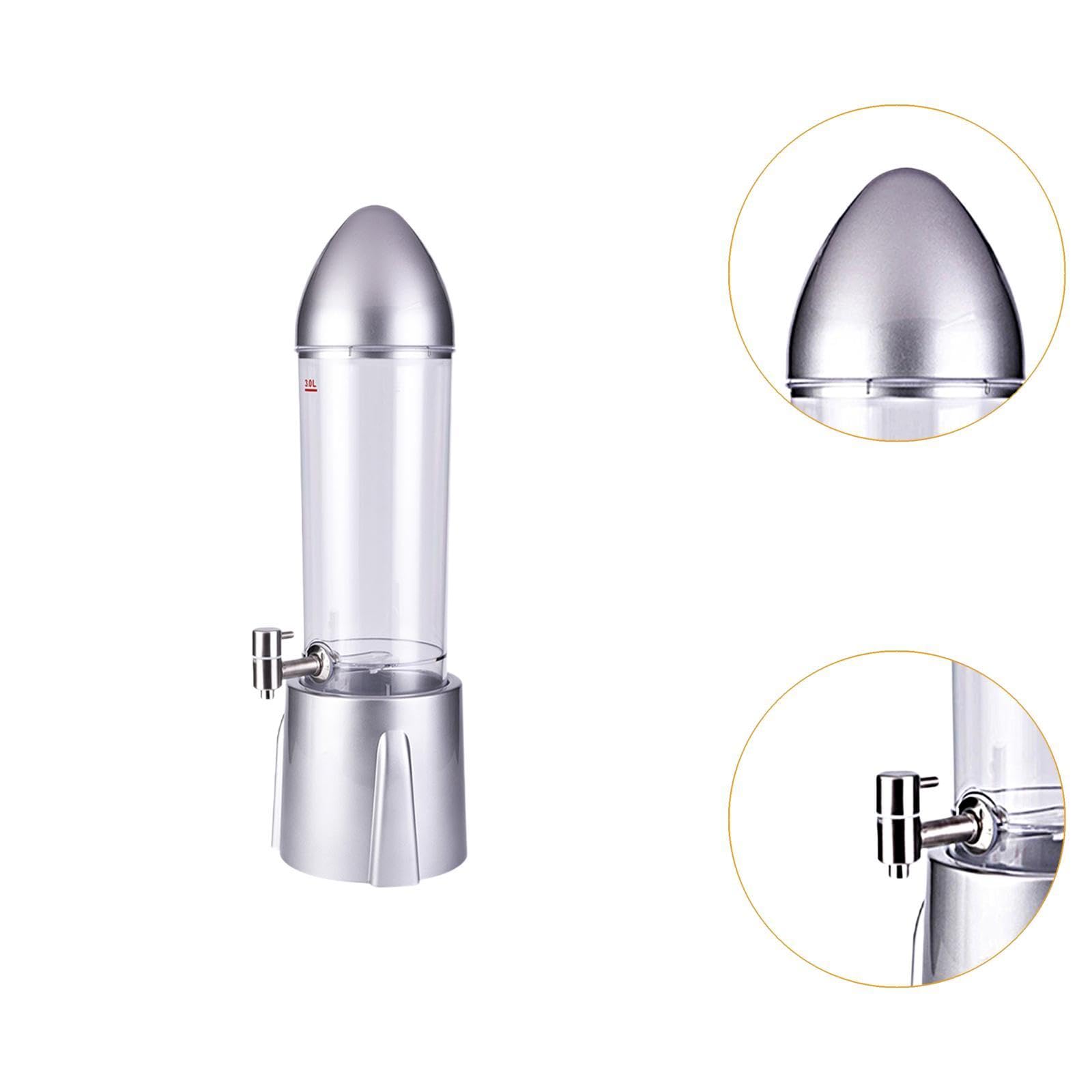 Dispensador de Cerveza, Dispensador de Bebidas, Barril de Cerveza Comercial de 3 litros, Dispensador de Bebidas con Grifo para Salón, Día de Partido, Plata