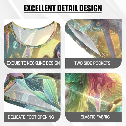 Fairy Mermaid Pajama Set Short Sleeve Pajamas Shorts Sets Cotton PJS 2 Piece Clothes Set 5Y4