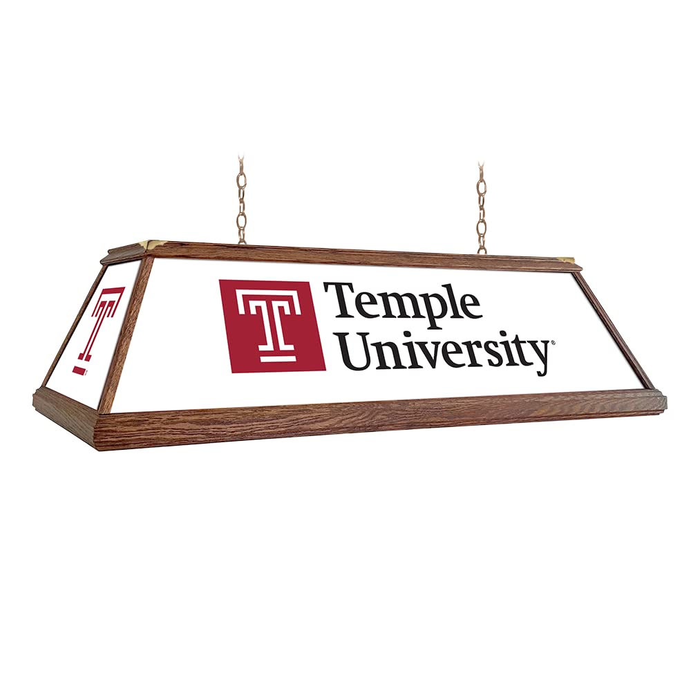 The Fan-Brand NCAA Temple Owls, White - Premium Wood Pool Table Light - Sports Team Bar Sign Décor - Home, Dorm, Garage, Office, Fan Cave, Garage