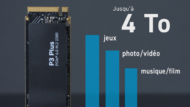 Crucial P3 Plus SSD 4To PCIe Gen4 NVMe M.2 SSD Interne, Jusqu'à Crucial P3 Plus SSD 4To PCIe Gen4 NVMe M.2 SSD Interne, Jusqu'à