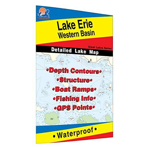 Erie Fishing Map, Lake-Western Basin Fishing Map, Lake Fishing Map