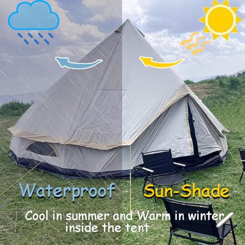 Carpa Bell para Mochileros con Estufa, 4 Personas, 300D Oxford Impermeable miniatura 4