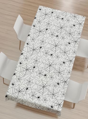 Image of 2 Pack Halloween Plastic Table cloths Christmas Plastic Table Covers Disposable Table Cloths for Christmas Party BBQ Picnic TableCovers Waterproof TableCloth White Spider Web Table Covers 54 x 108 in