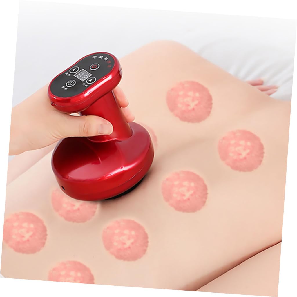 PACKOVE 2sets Massaggiatore Elettrico Ricaricabile Per Drenaggio e Anticellulite Dispositivo Portatile Per Trattamenti Di Benessere e Relax Include Funzione Di Riscaldamento e Aspirazione