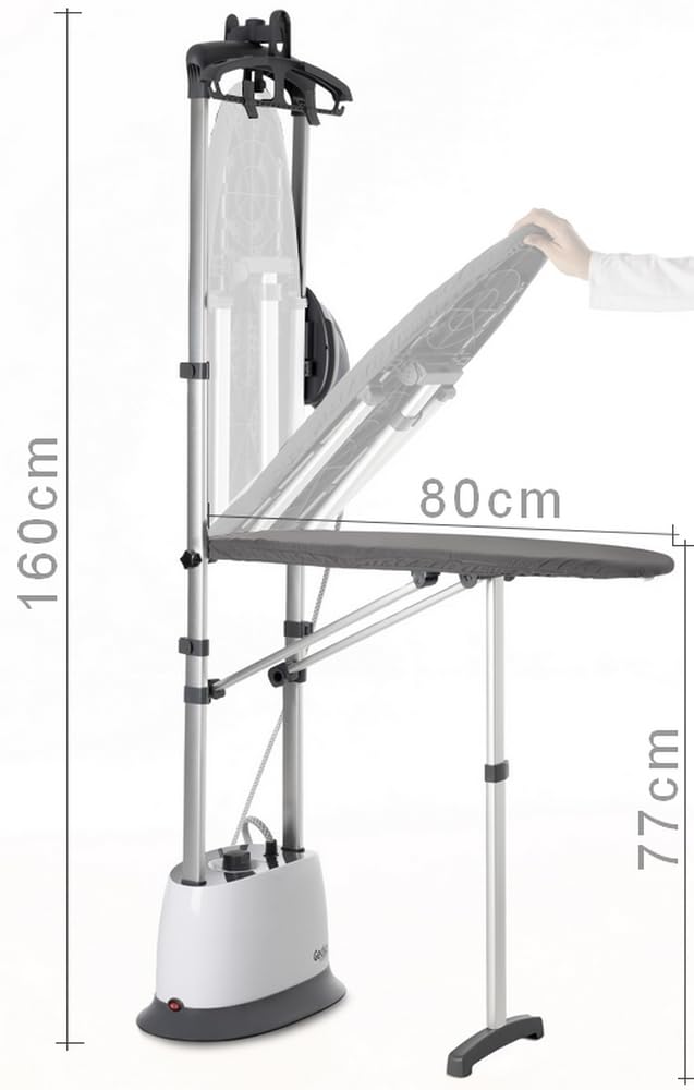 Défroisseur vapeur haute pression 4 bars avec table amovible 2200 watts, dévit vapeur continu ou piloté et fer réglable en température, marque française