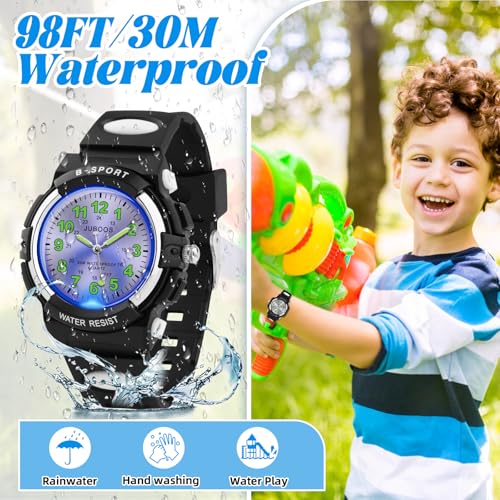 Image of Juboos Kids Watch Analog for Boys Girls, Childrens Waterproof Soft Strap Kids Time Teaching Quartz Wristwatch for Ages 5-15