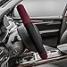 FH Group FH2033 Modernistic Steering Wheel Cover and Seat Belt Pads (Burgundy) – Universal Fit for Cars Trucks & SUVs