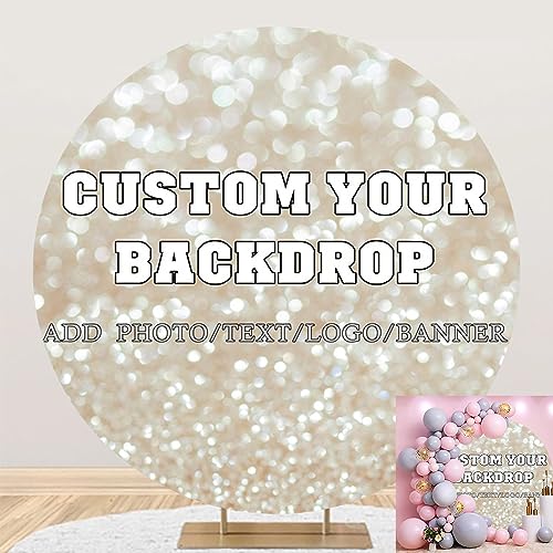 Leowefowa 7.2x7.2ft Polyester Custom Photography Background Round Personalized Backdrop Design