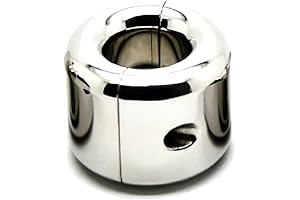 TheChainGang Testicle Stretching Donut Weight, 2-Piece Surgical Silver 20mm Tall x 36mm...