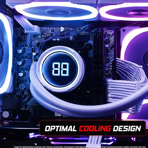 Image of SAAV Drex Prebuilt Gaming PC Bundle Desktop Tower Intel Core i7-12700KF GeForce RTX 5060 8GB GDDR6 Dual Curved 27in Monitors 32GB DDR4 1TB NVMe SSD WiFi 6 Windows 11 White RGB Computer PC Gaming