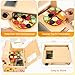 WOODMAM Wooden Pizza Toy - 48 PCS Montessori Pretend Play Food for Ages 3+, Educational Learning Toy Wooden Playset with Bake Oven, Christmas Birthday Gift for 3 4 5 6 Year Old