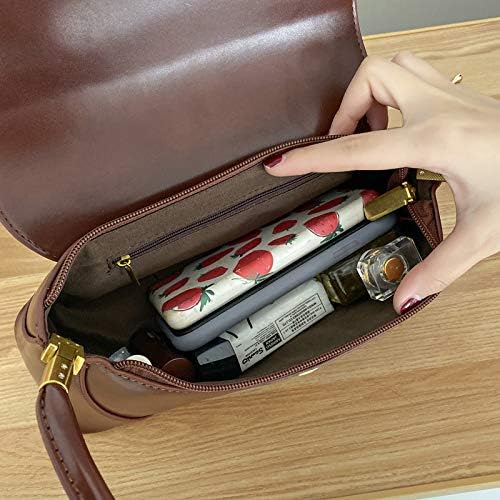 Women Shoulder Bags Vintage Handbag Retro Classic Small Purse 90s Buckle Closure: White