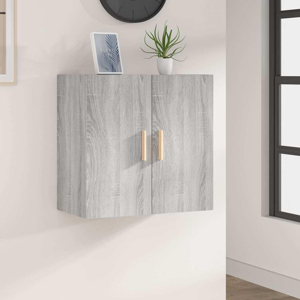 Sonoma szafka ścienna, szara, 60 x 30 x 60 cm, materiał drewnopochodny, regał ścienny, miejsce do przechowywania, wielofunkcyjna do salonu, sypialni, korytarza
