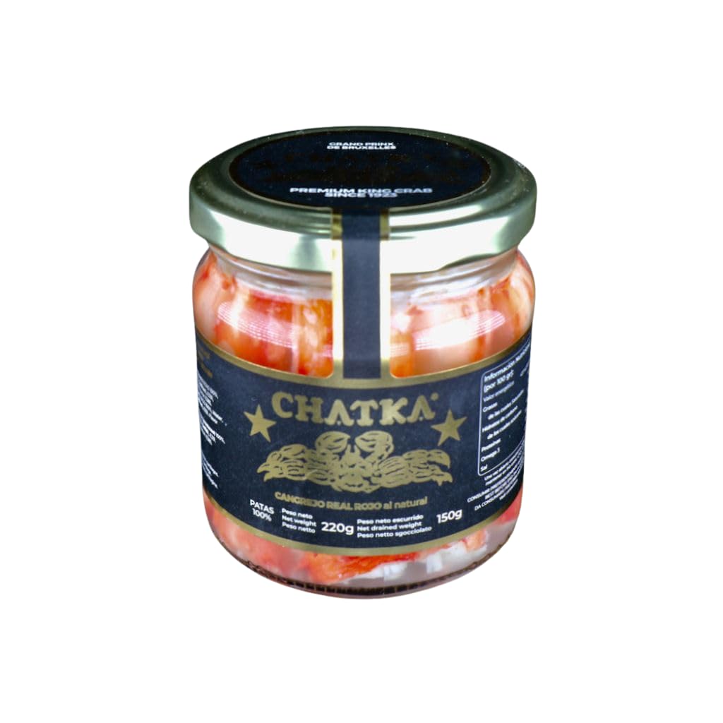 Chatka Conserva di Zampe di Granchio Reale Rosso, 100%, Vasetto di Vetro (150 gram)