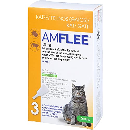 Amflee 50mg Spot On Solution For Auftropfen for Cats 3 Pcs Solution