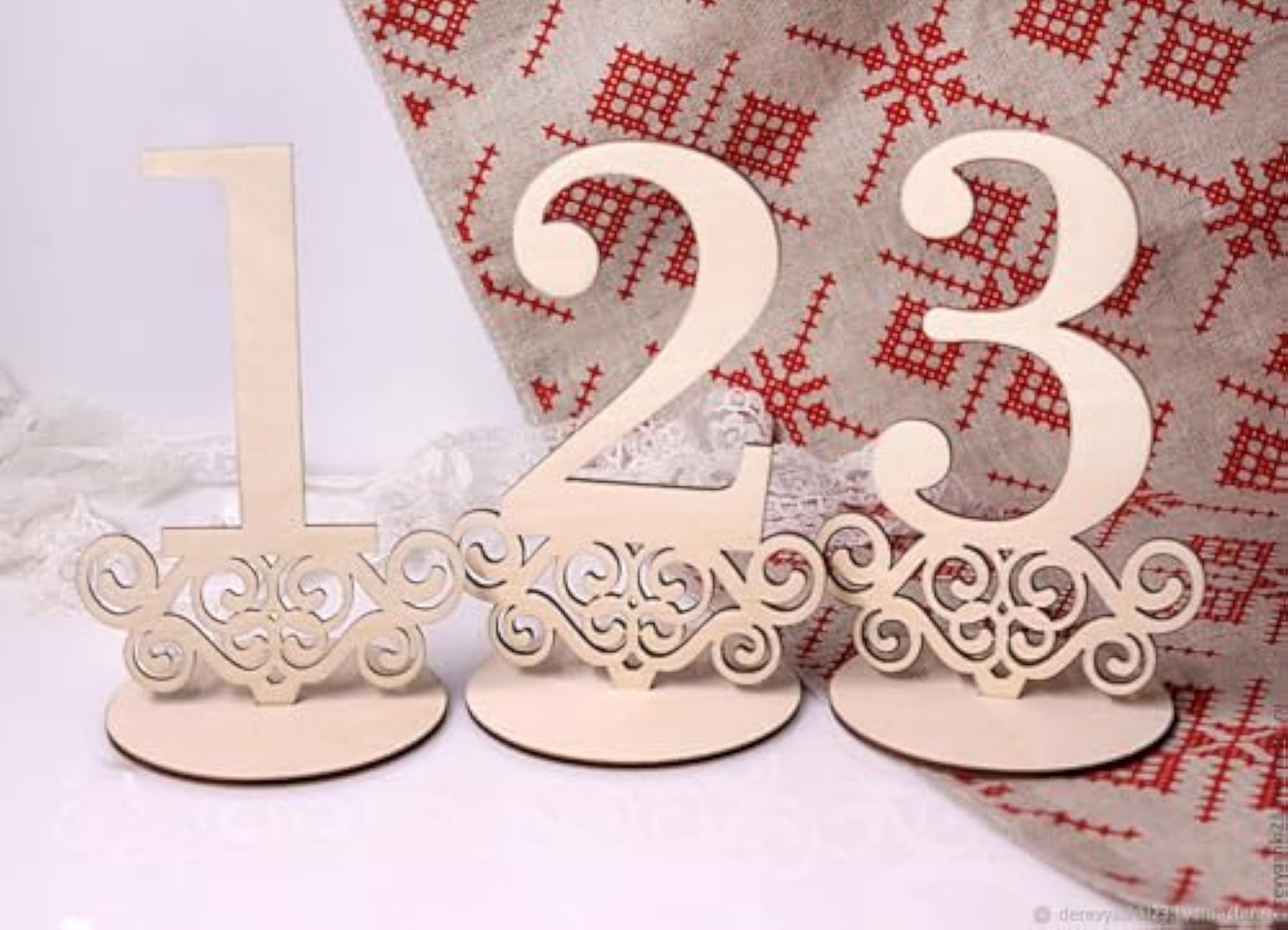 Wooden Table Numbers 1-9 for Decoration, 5.11 Inch